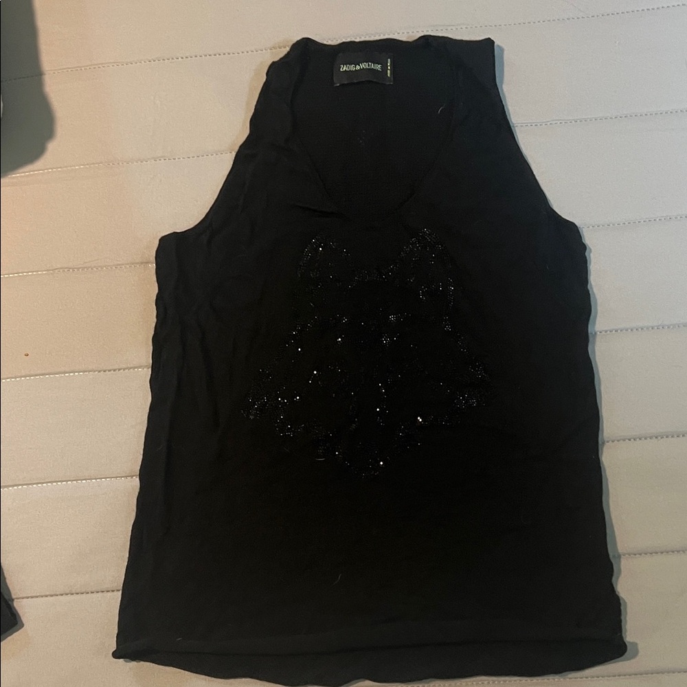 Zadig & Voltaire Black Muscle Tee 100% wool merino.